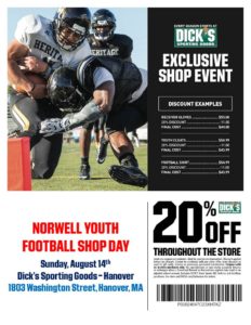Norwell Youth Football Shop Day Flyer